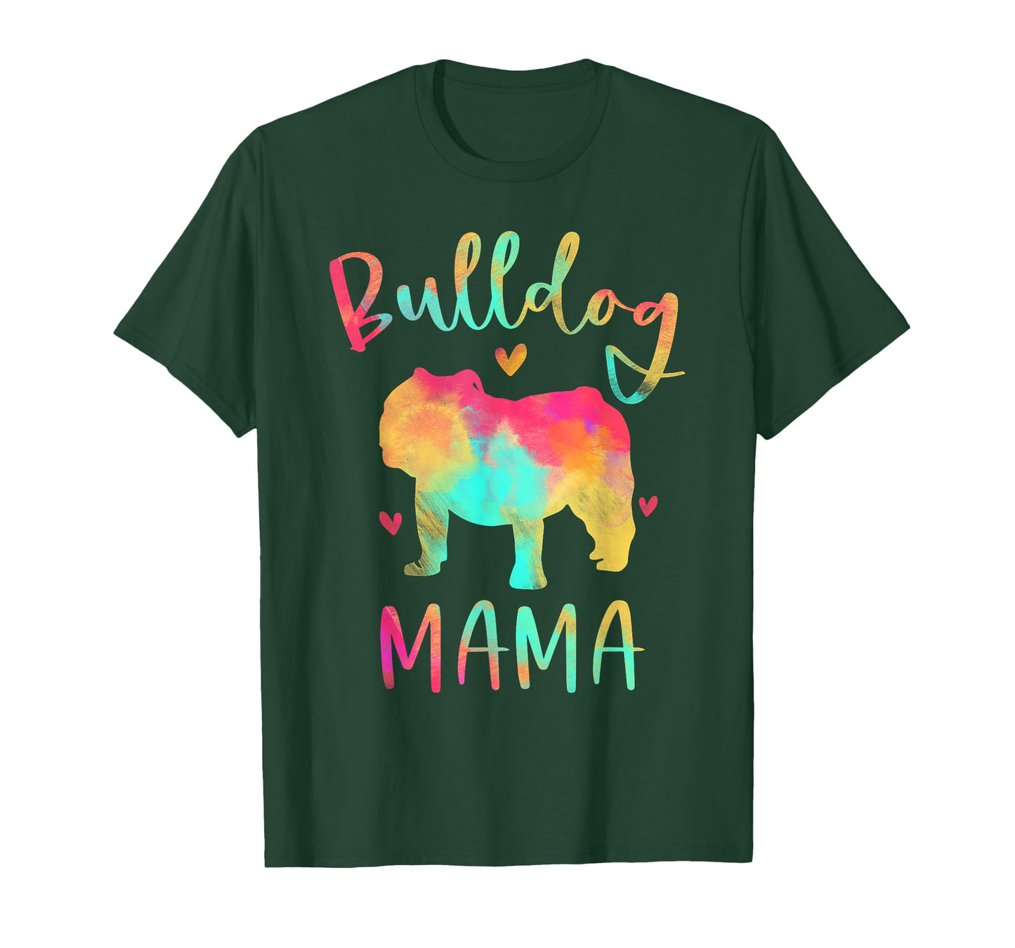 Bulldog Mama Colorful English Bulldog Gifts Dog Mom T-Shirt