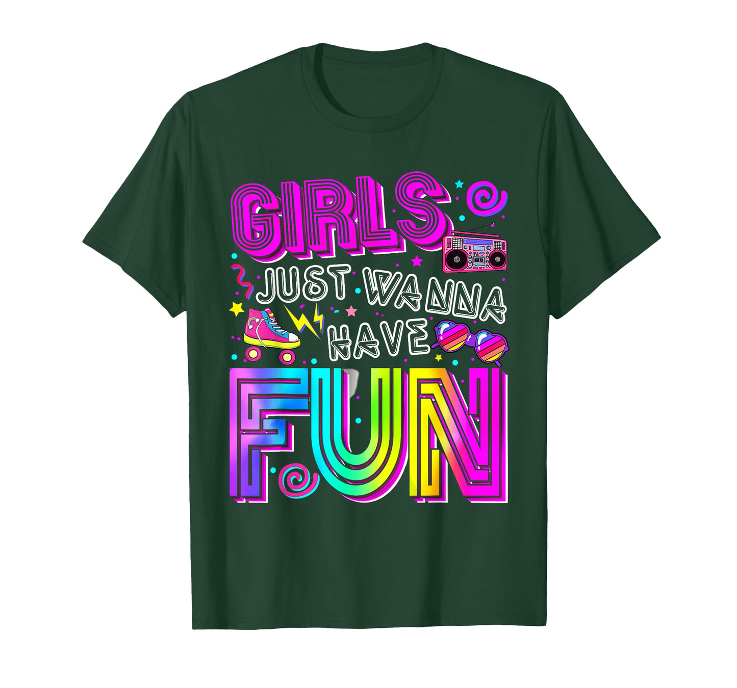 Awesome 80's Girls Just Wanna Have Fun 1980s Birthday Girl T-Shirt