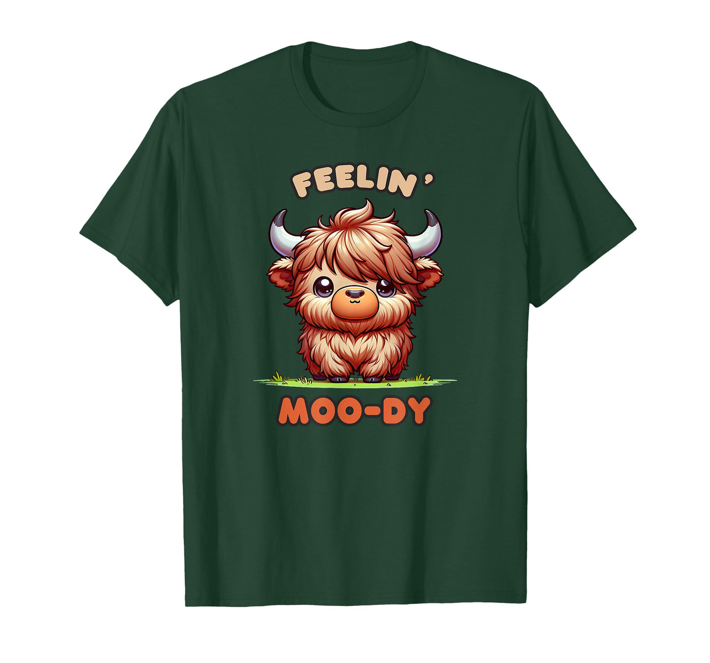 FEELIN' MOO-DY Micro Mini Highland Cow Cute Calf Funny Moo T-Shirt