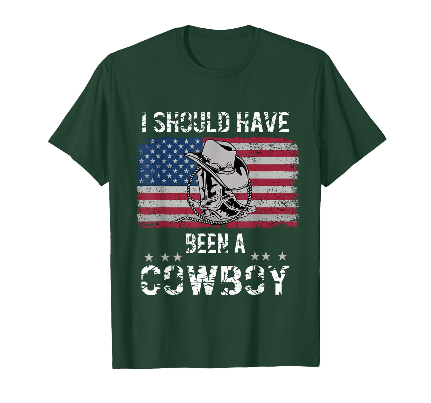 Vintage Western Cowboy Hat Boots I Should Have Been A Cowboy T-Shirt