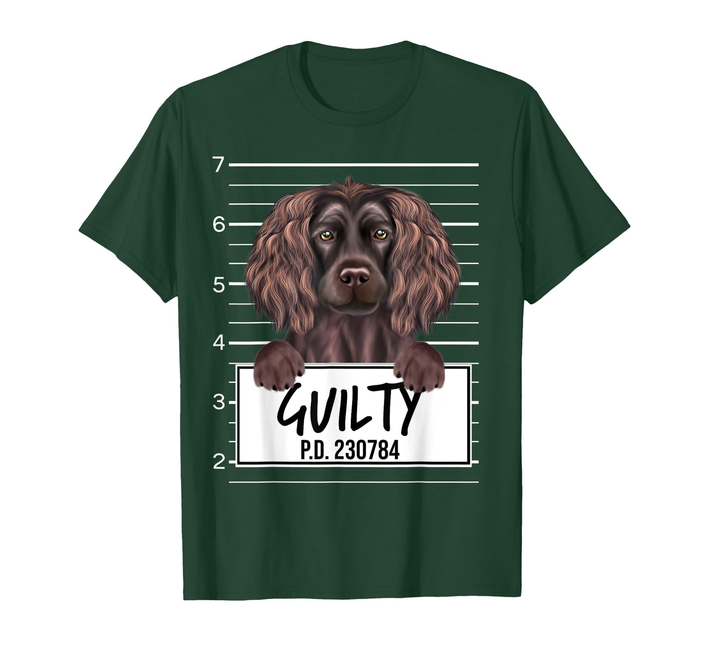 Funny Boykin Spaniel Mugshot Guilty Dog T-Shirt