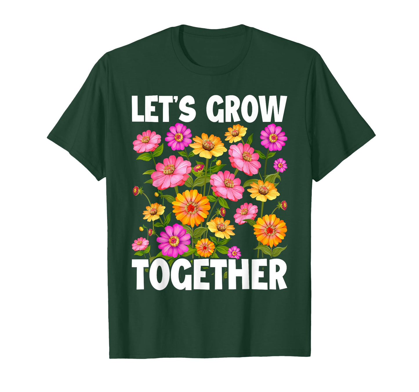 Wildflower Women Best Teacher Outfits Let's Grow Together T-Shirt