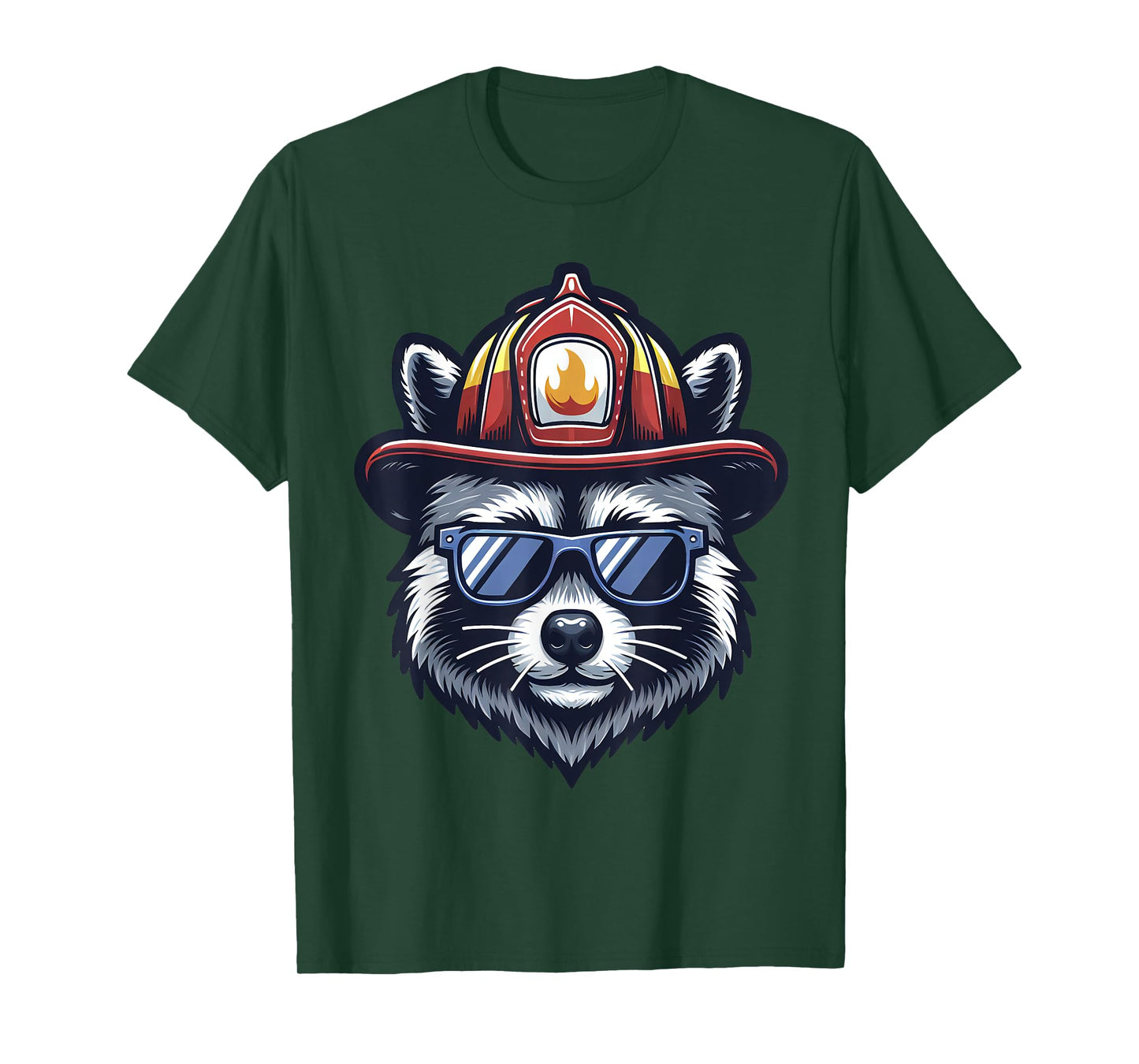 Firefighter Raccoon Funny Fire department T-Shirt