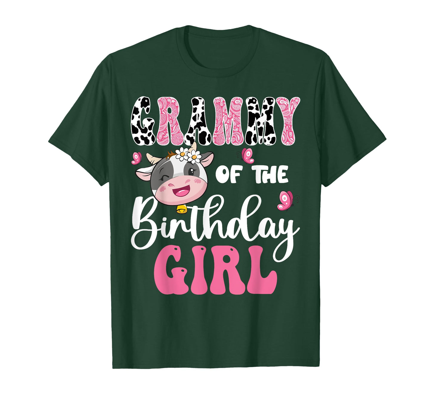 Grammy Of The Birthday Girl Farm Cow 1St Birthday Girl T-Shirt
