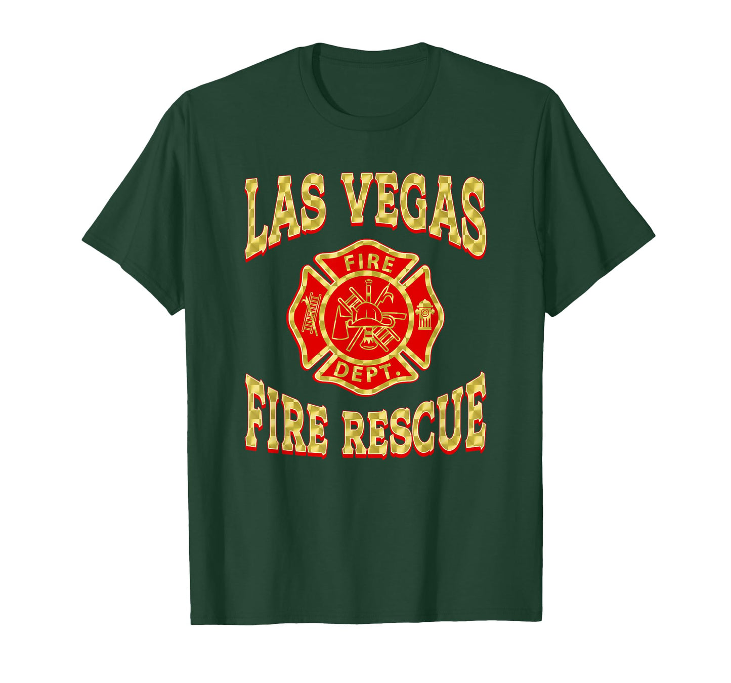 Retro Las Vegas Fire Department Flag Nevada Firefighter T-Shirt
