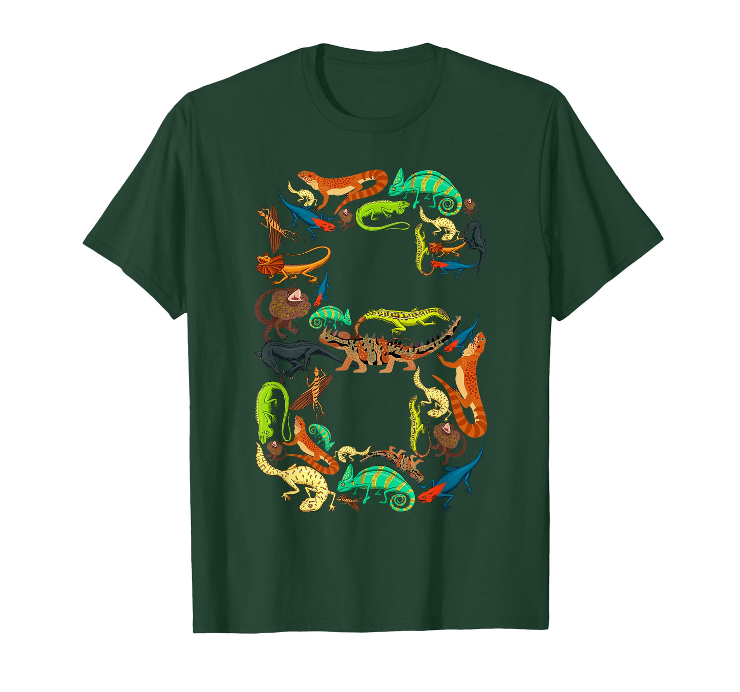 Kids 6th Birthday Reptiles Lizards Theme 6 Year Old Boys T-Shirt