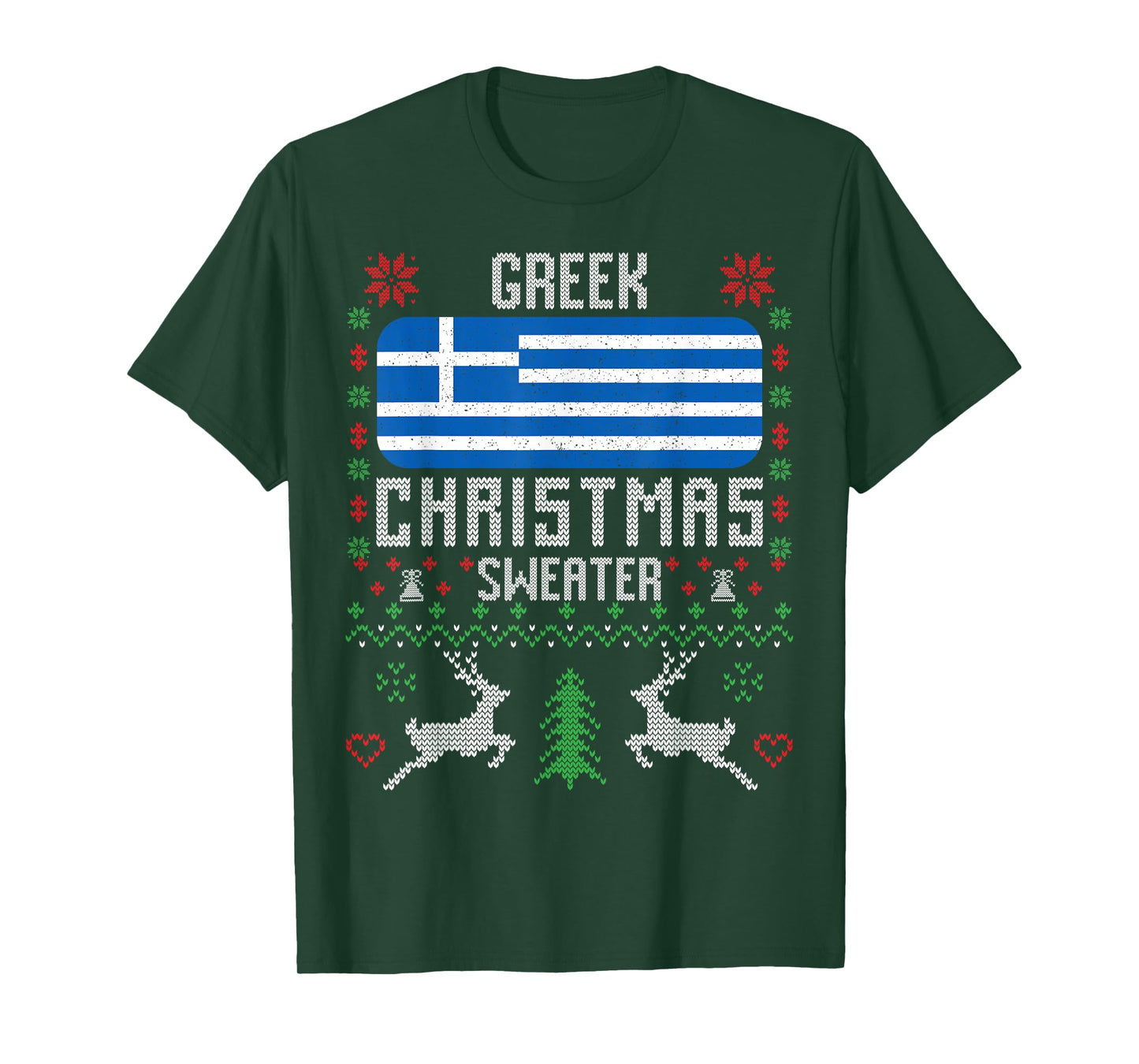 Greece Flag Greek Christmas Sweater T-Shirt