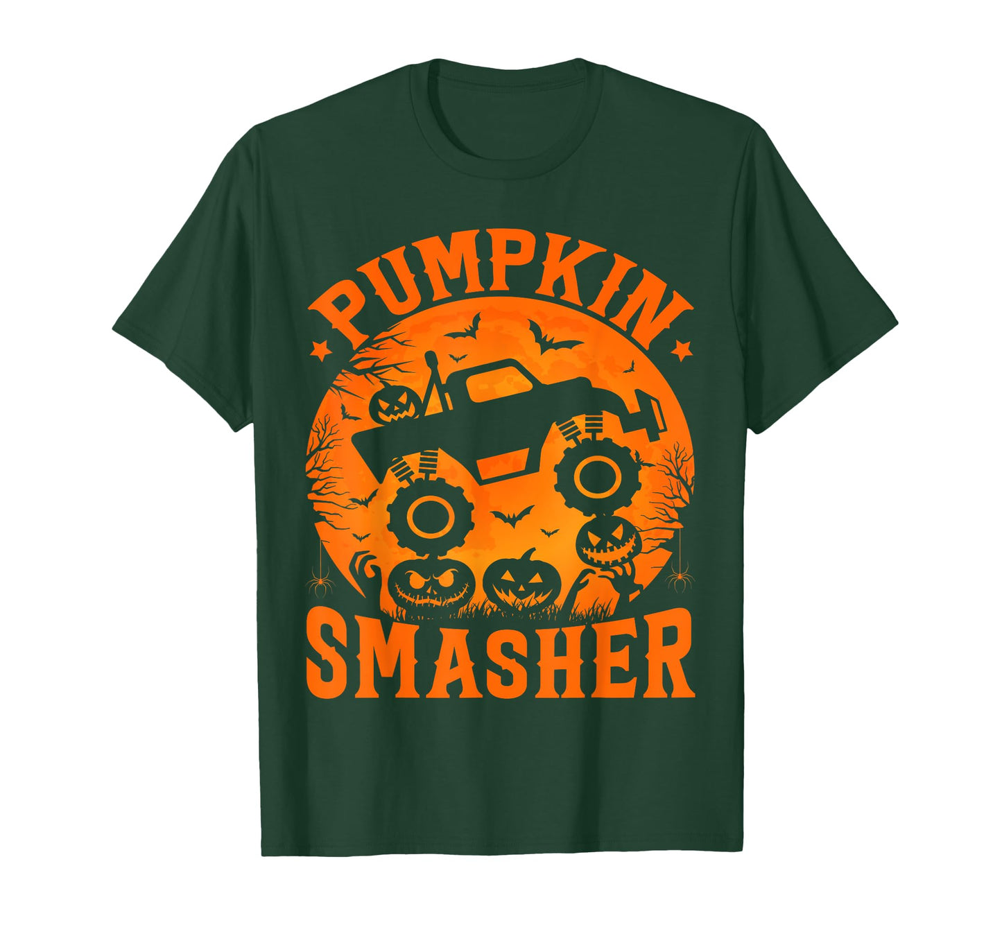 Pumpkin Smasher Halloween Kids Monster Truck Halloween Boy T-Shirt