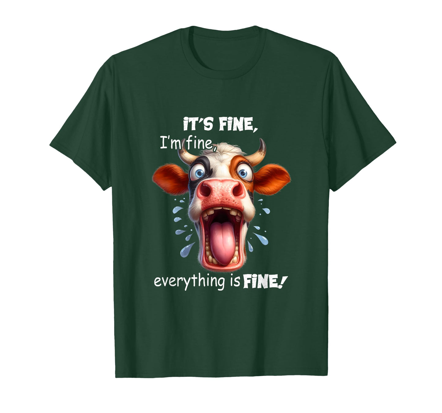 Funny Cow It's Fine I'm Fine Everything Is Fine T-Shirt