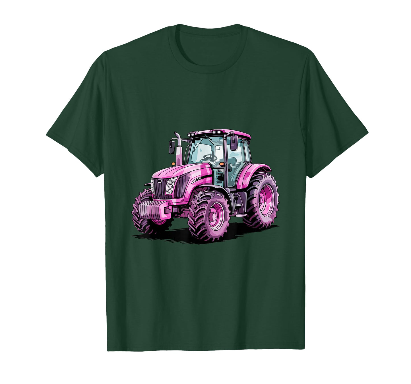 Watercolor Pink Tractor Farm Farmer Girl Women T-Shirt
