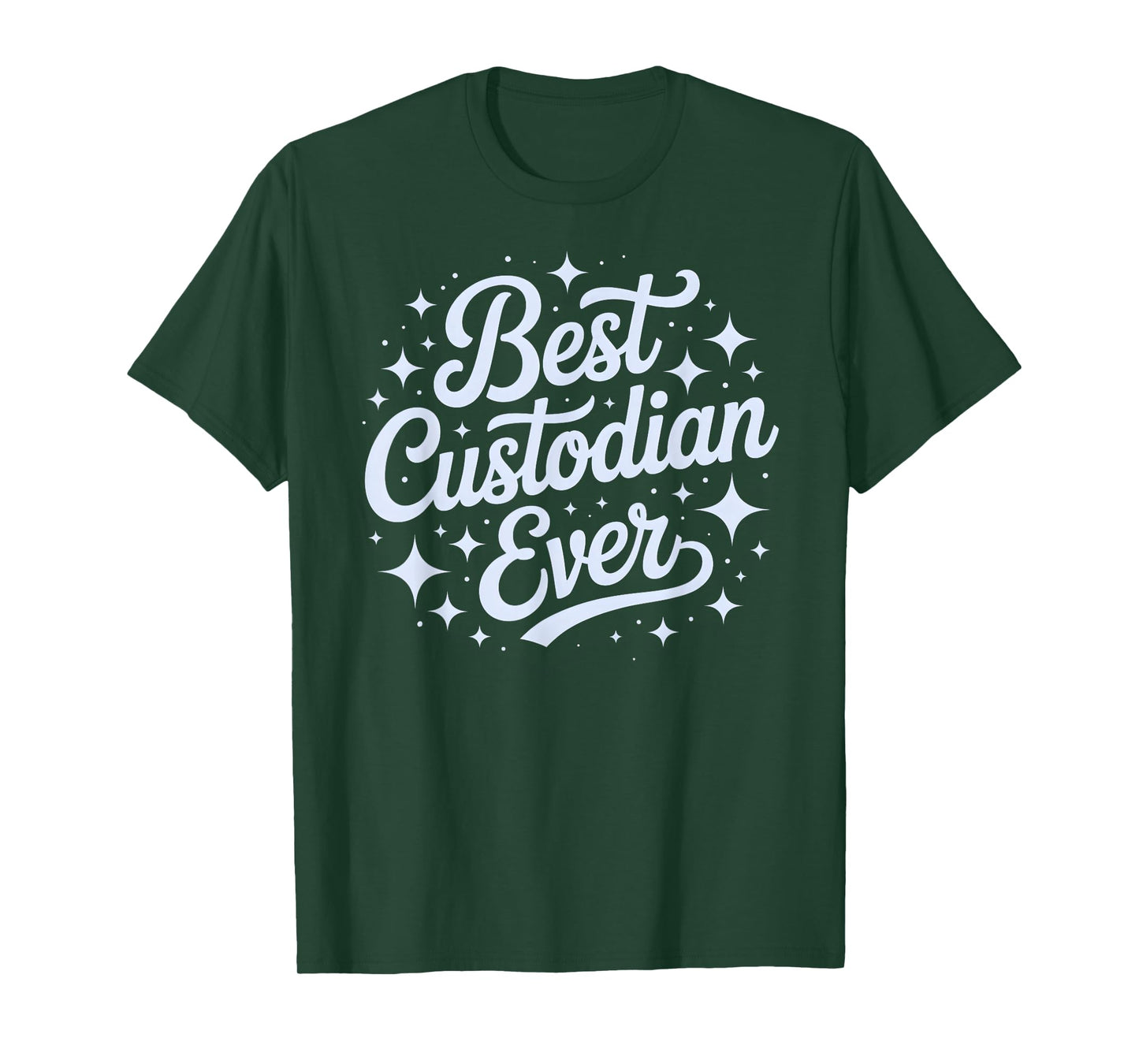 Classic Best Custodian Ever Janitor Lady Clean Tidy Up Crew T-Shirt