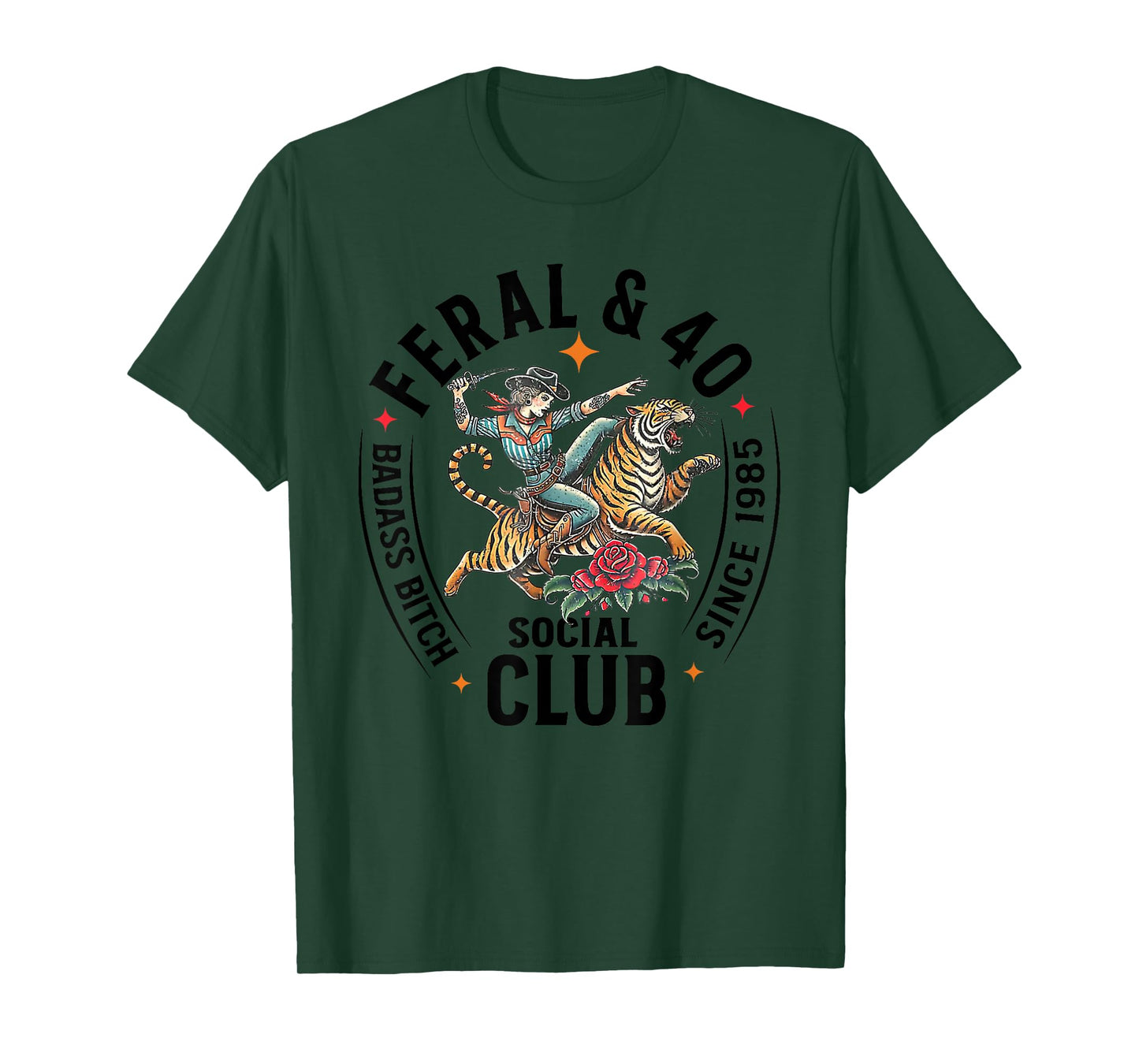 Feral & 40 Social Club Since 1985, Funny 40th Birthday T-Shirt