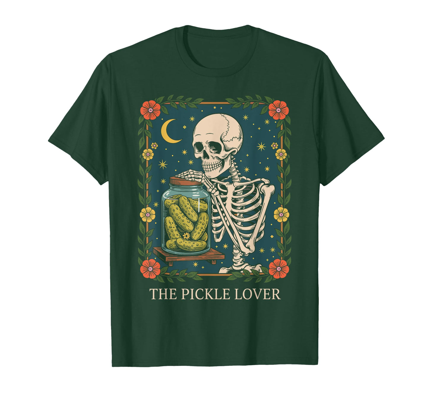 The Pickle Lover Tarot Card Skeleton T-Shirt