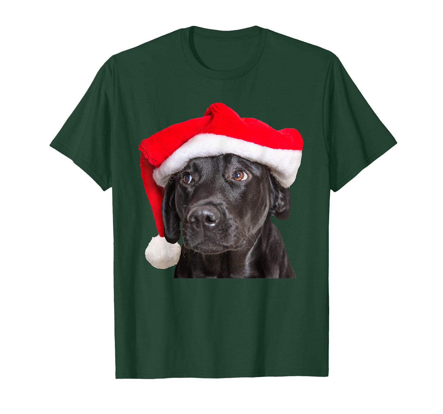 Cute Black Lab Santa Hat Christmas Dog Labrador Retriever T-Shirt for Men Women Kids