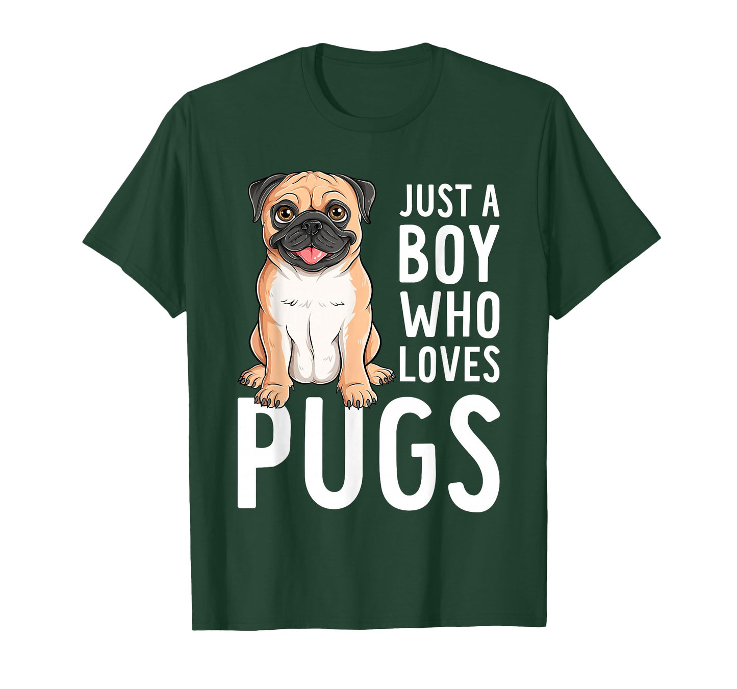 Just A Boy Who Loves Pugs Cool Pug Boys Kids T-Shirt