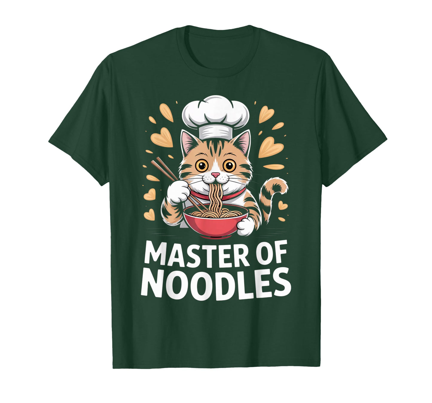 Master of Noodles Cute Chef Cat Ramen Bowl Kawaii T-Shirt