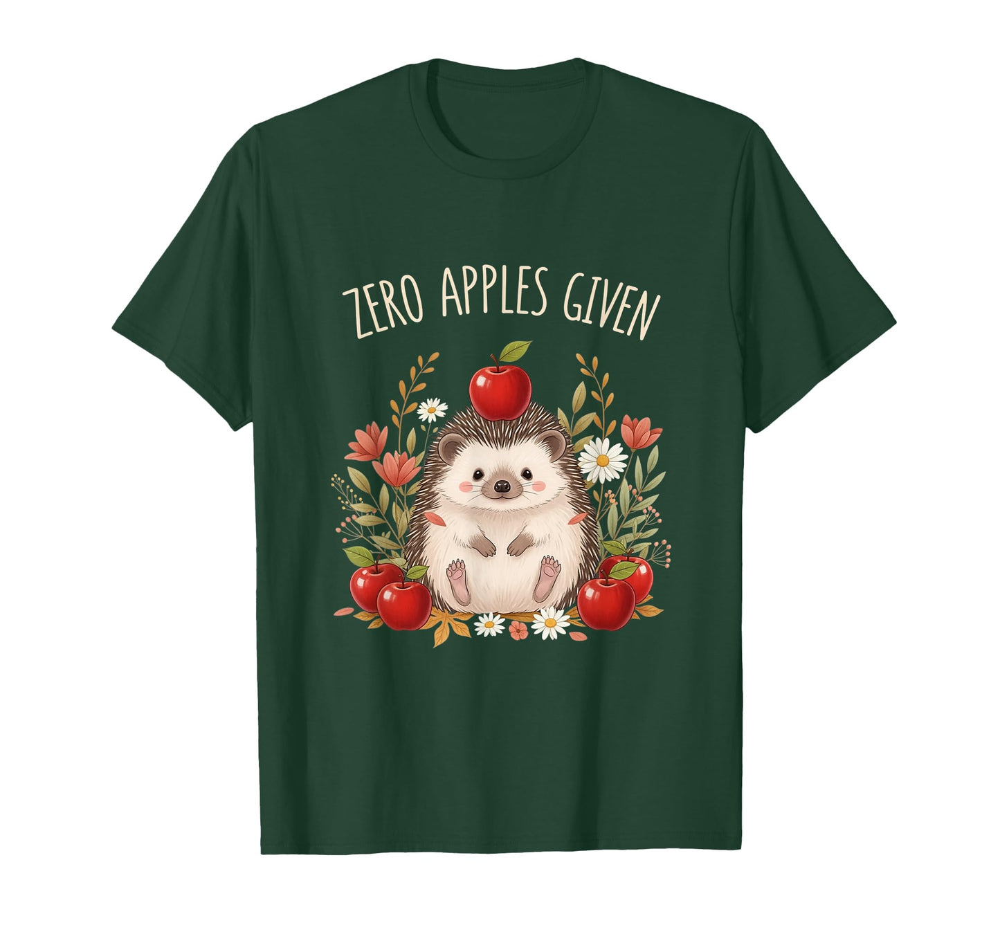 Zero Apples Given Hedgehog Mom Dad Kids Matching T-Shirt