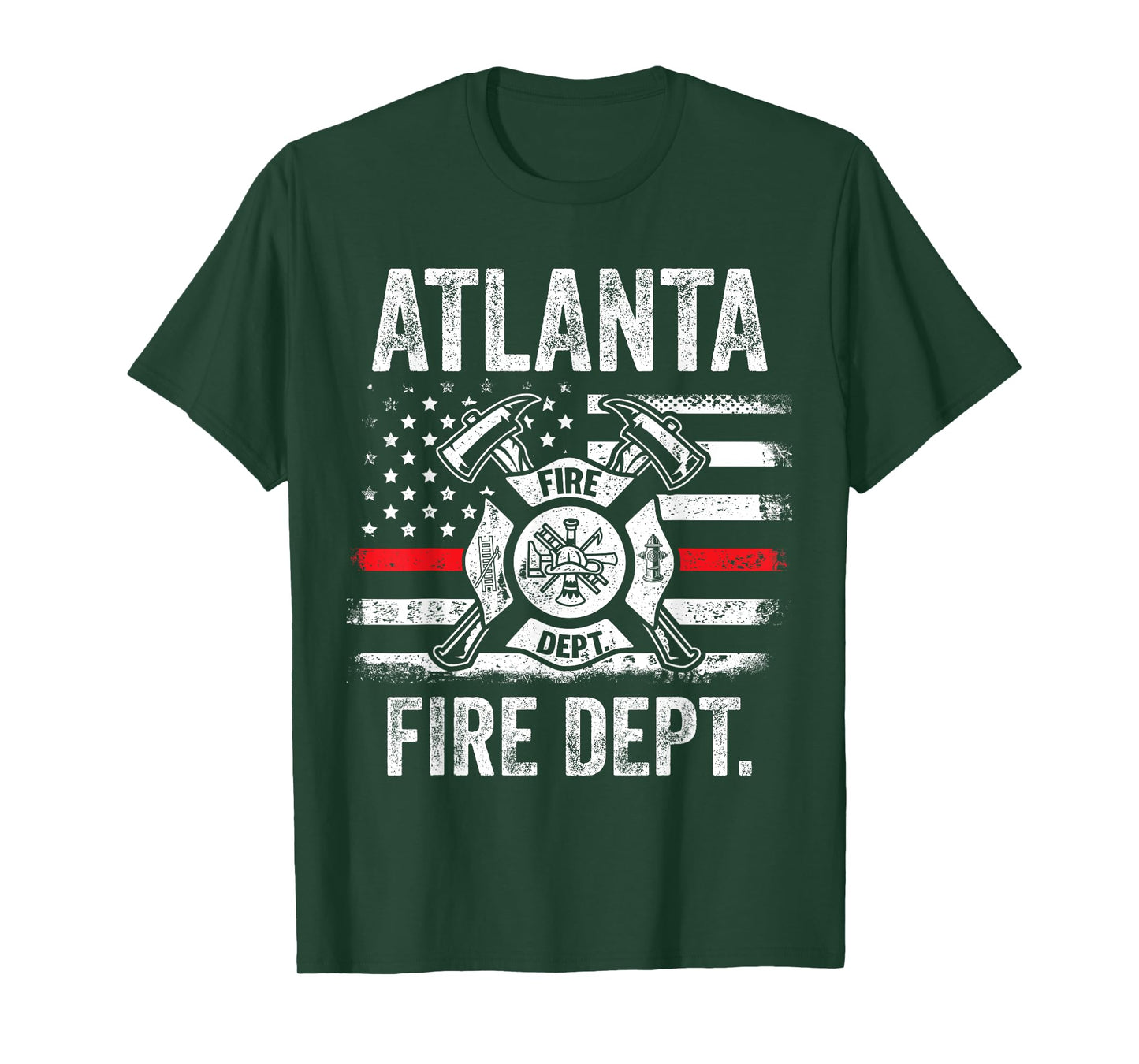 Atlanta Georgia Fire Department Thin Red Line Fireman T-Shirt