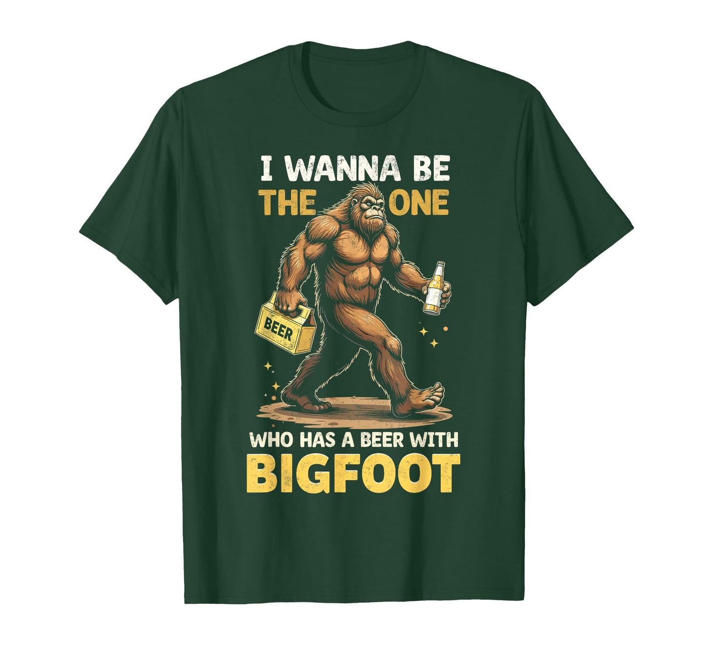 Funny Beer With Bigfoot Sasquatch Beer Lover Drinking Party T-Shirt