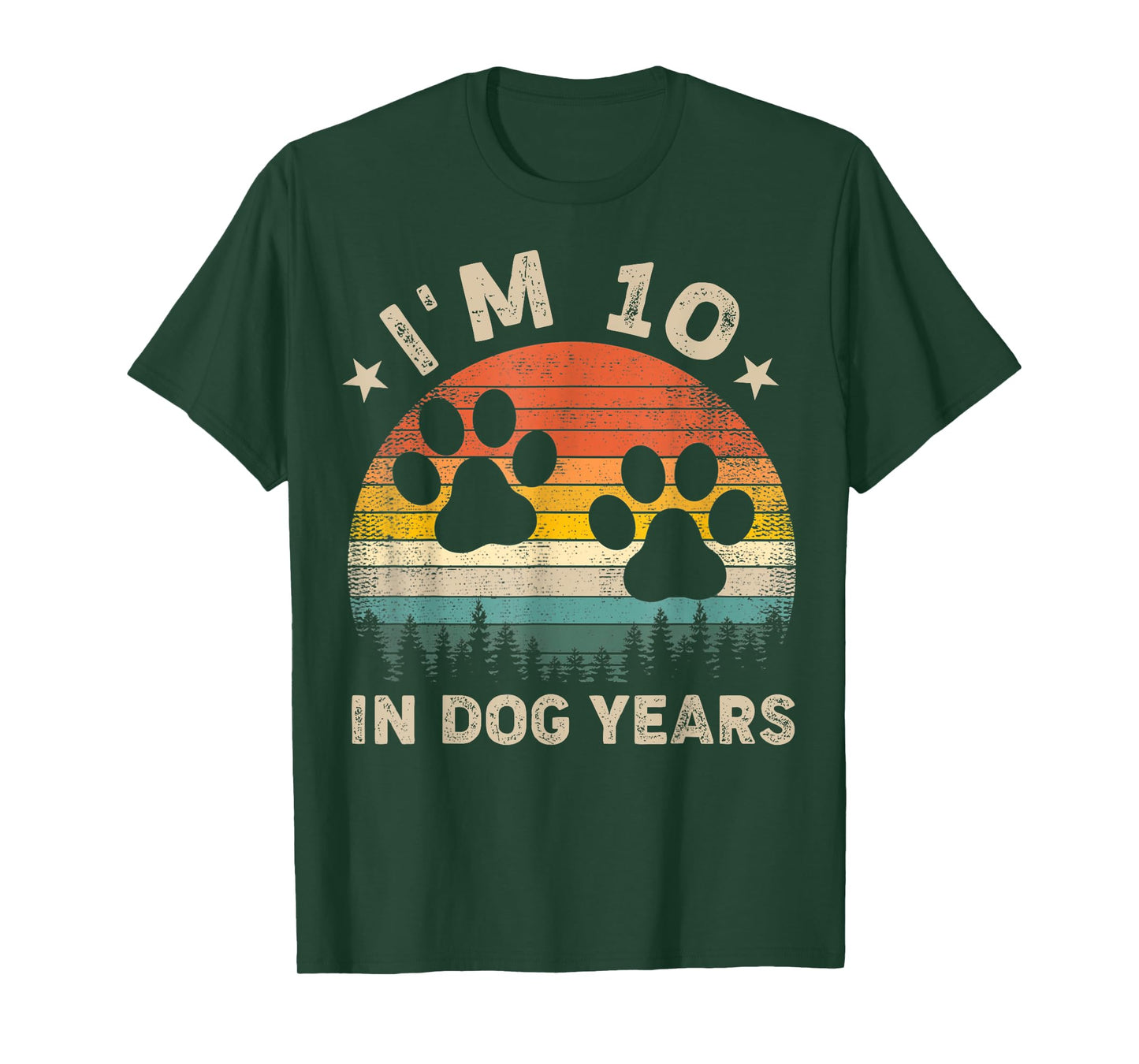 Funny 70th Birthday I'm 10 in Dog Years 70 Years Old Men T-Shirt