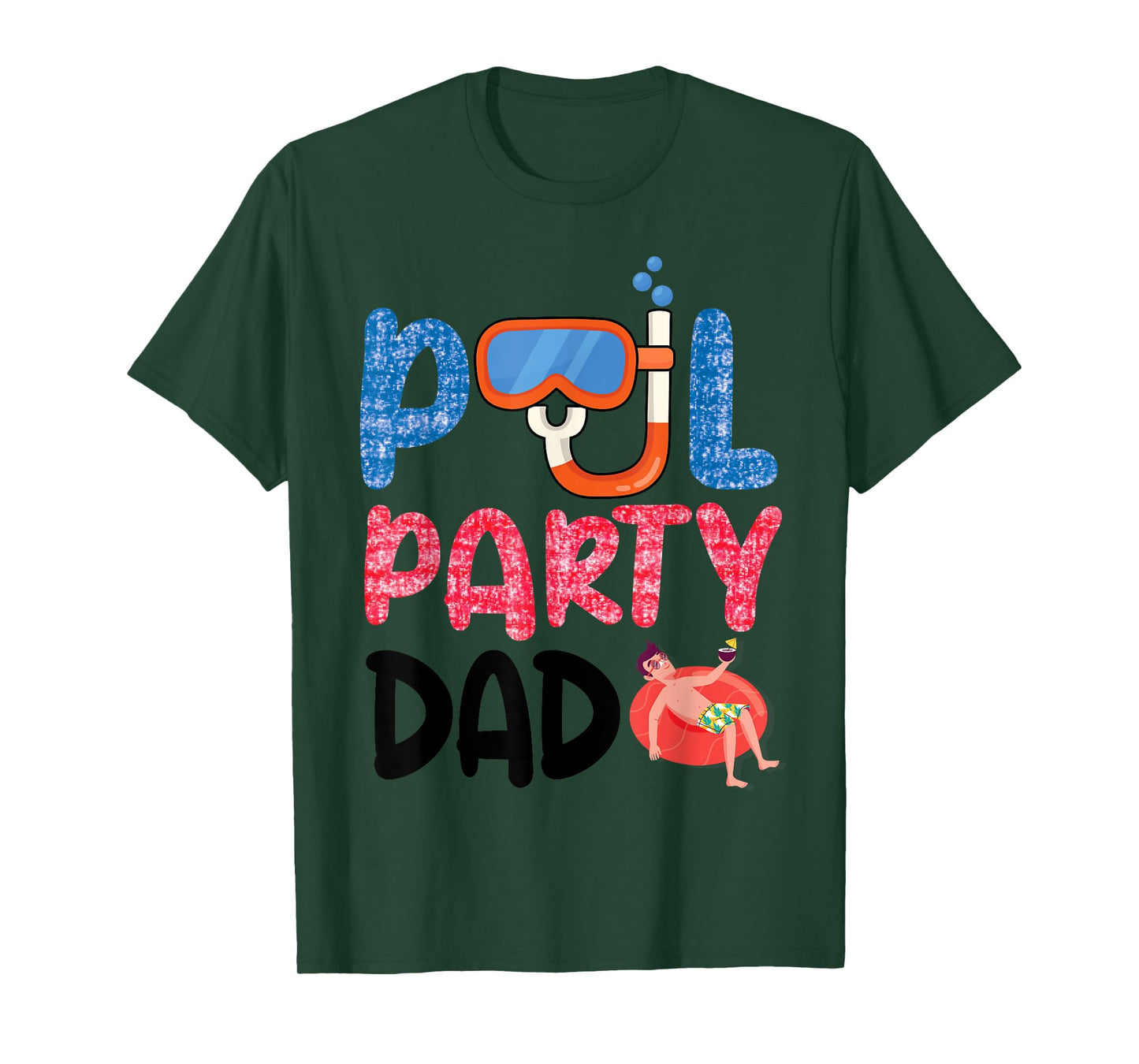 Pool Party Dad Fun With Floatie And Tropical Vibes Father T-Shirt
