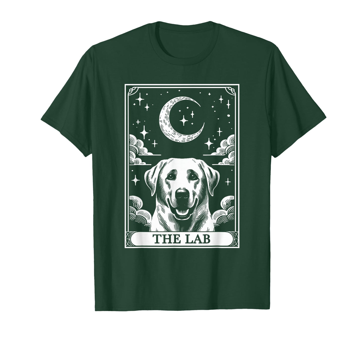 Tarot Card Vintage Crescent Moon Labrador Retriever Dog Mom T-Shirt