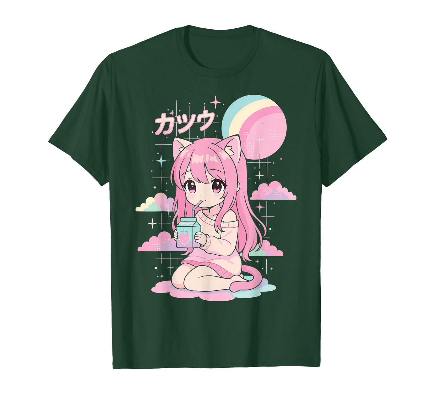Anime Girl Strawberry Milk Kawaii Aesthetic Manga T-Shirt