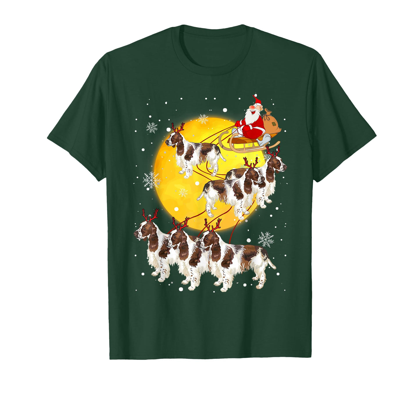 English Springer Spaniel Reindeer Christmas Dog Lover Gifts T-Shirt