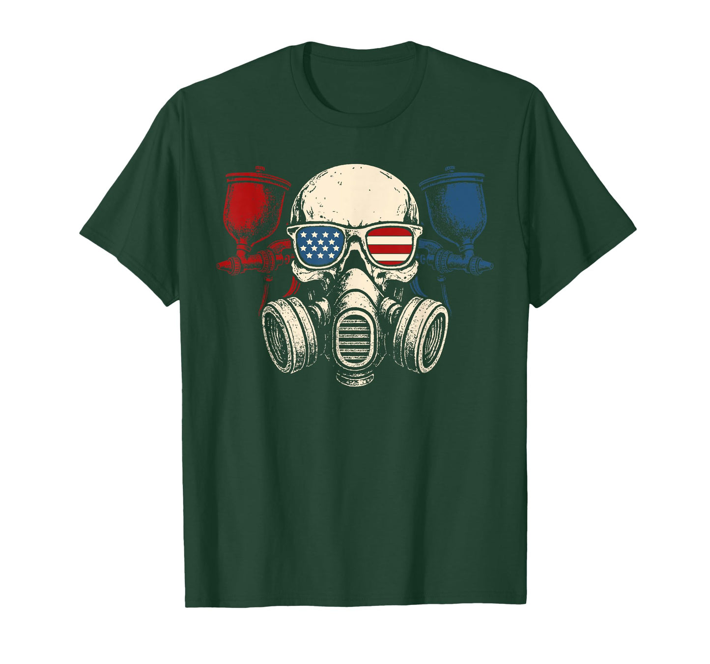 Skull Spray Paint Patriotic Automotive Car Painter T-Shirt