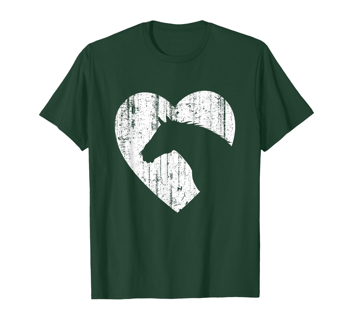 Horse Heart Silhouette For Cowgirl Equestrian Graphic Print T-Shirt
