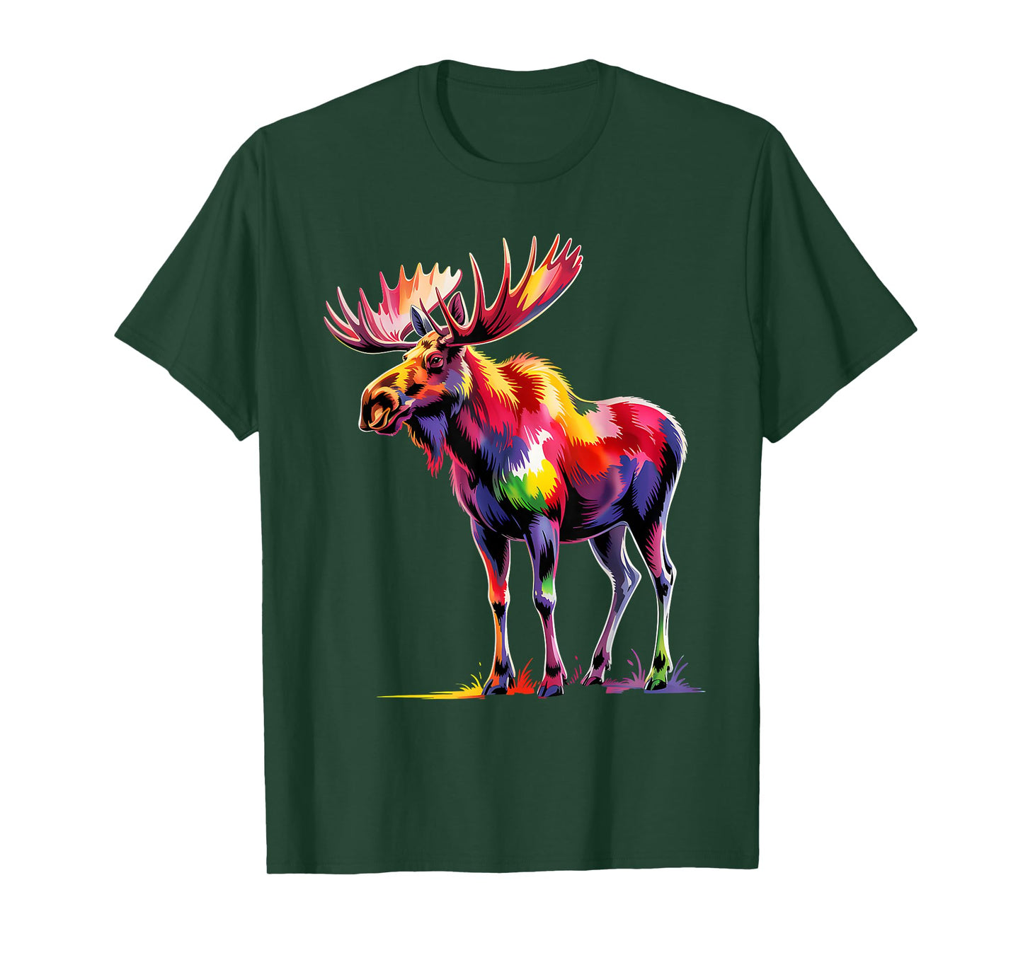 Moose Colorful Pop Art Beautiful Moose Lovers for Men Women T-Shirt
