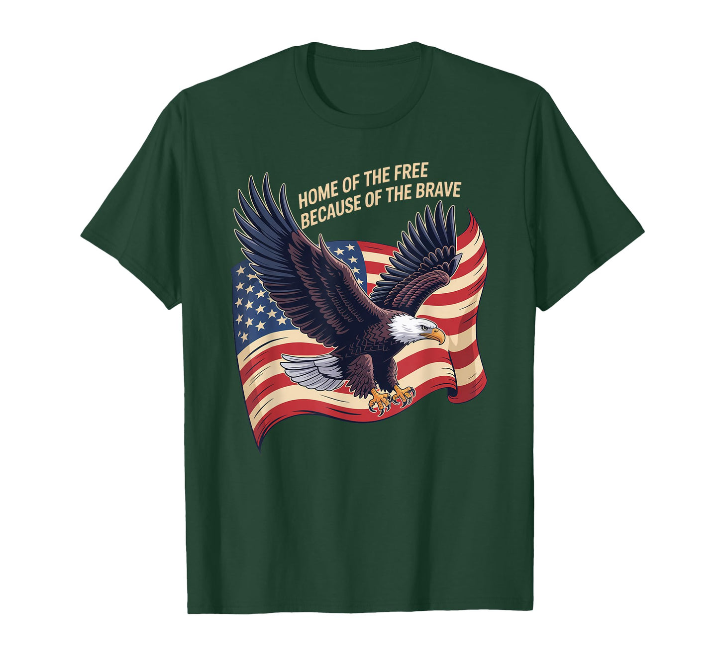 Home of the Free Because of the Brave Eagle Veteran Day T-Shirt