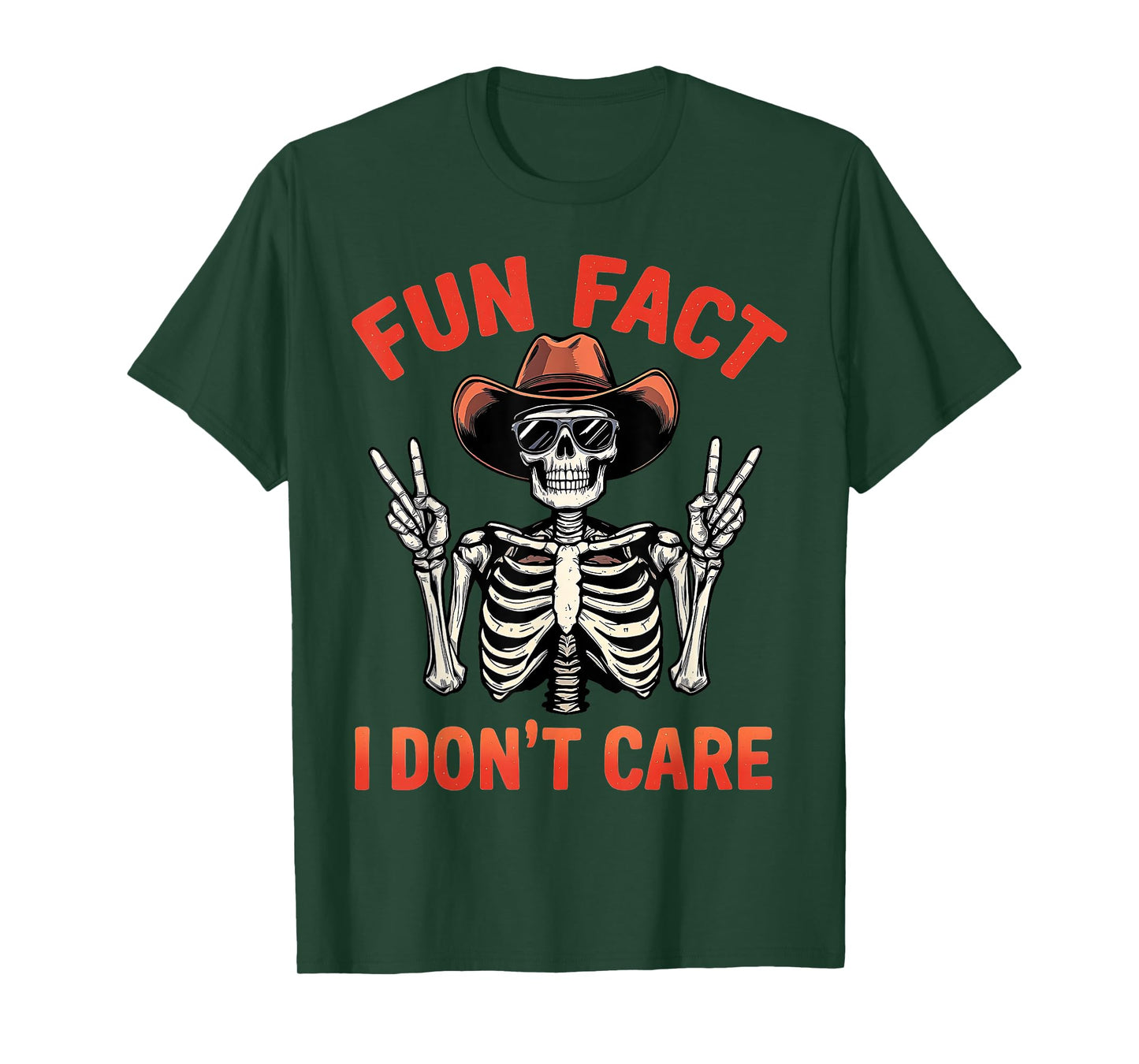 Fun Fact I Don’t Care Retro Skeleton with Sunglasses T-Shirt