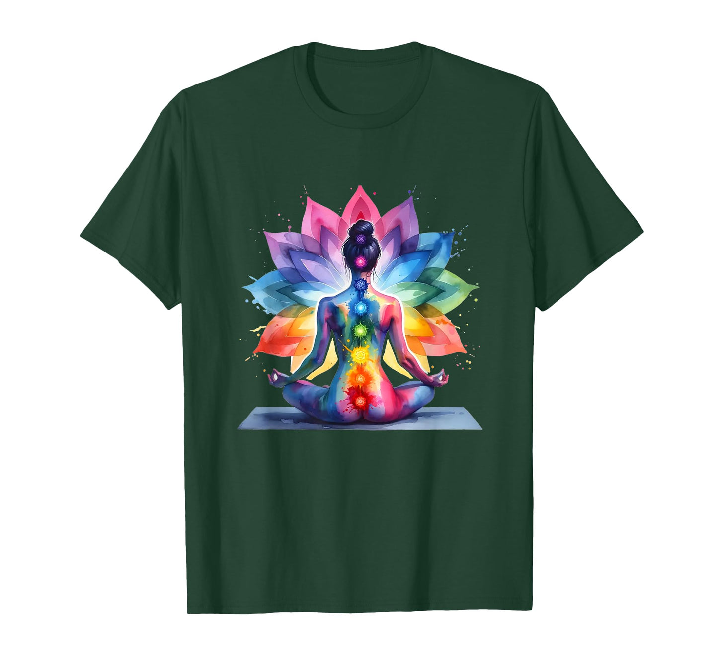Women Yoga Meditation Spiritual Body Energy Chakra T-Shirt