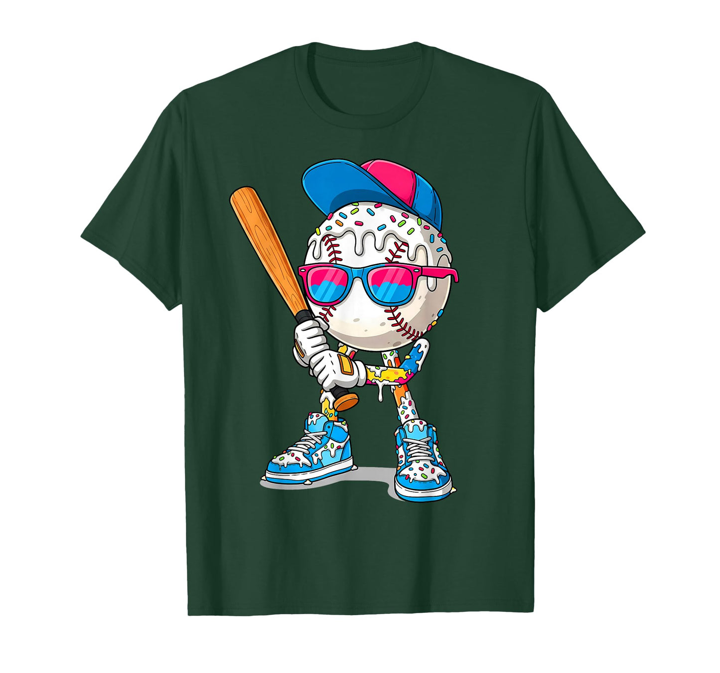 Funny Football Drip for Boys Kids Youth Dripping Ice Cream T-Shirt