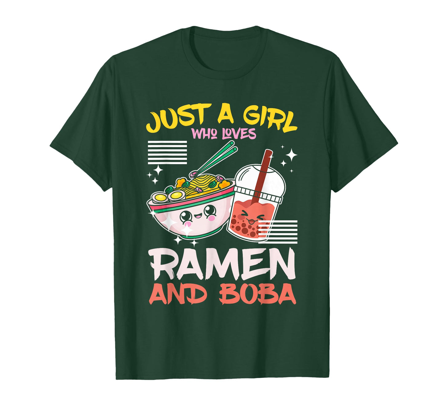Just A Girl Who Loves Ramen And Boba Bubble Tea Japanese T-Shirt