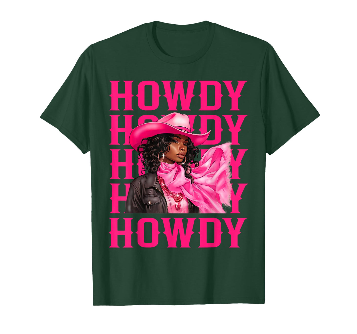 Howdy Western Cowgirl African American Black Women Girls T-Shirt