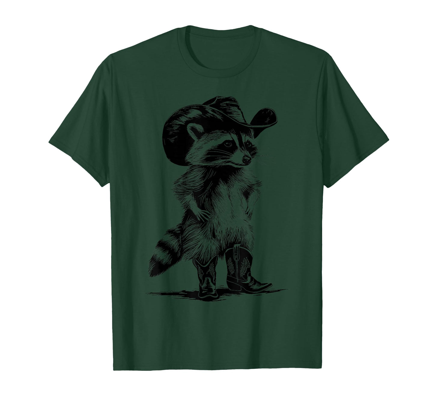 Funny Raccoon Lover Cowboy Cowgirl Western Howdy T-Shirt - Unisex-Adults & Kids - Grey - Small - Short Sleeve - Cotton - Classic Fit - Vintage Modern - Raccoon - Animals - Cartoon - T-Shirt