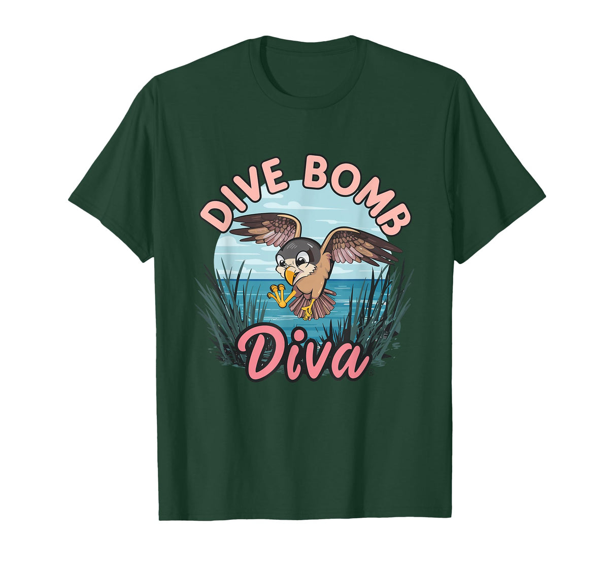 Falcon Dive Bomb Diva Hilarious Bird Pun T-Shirt