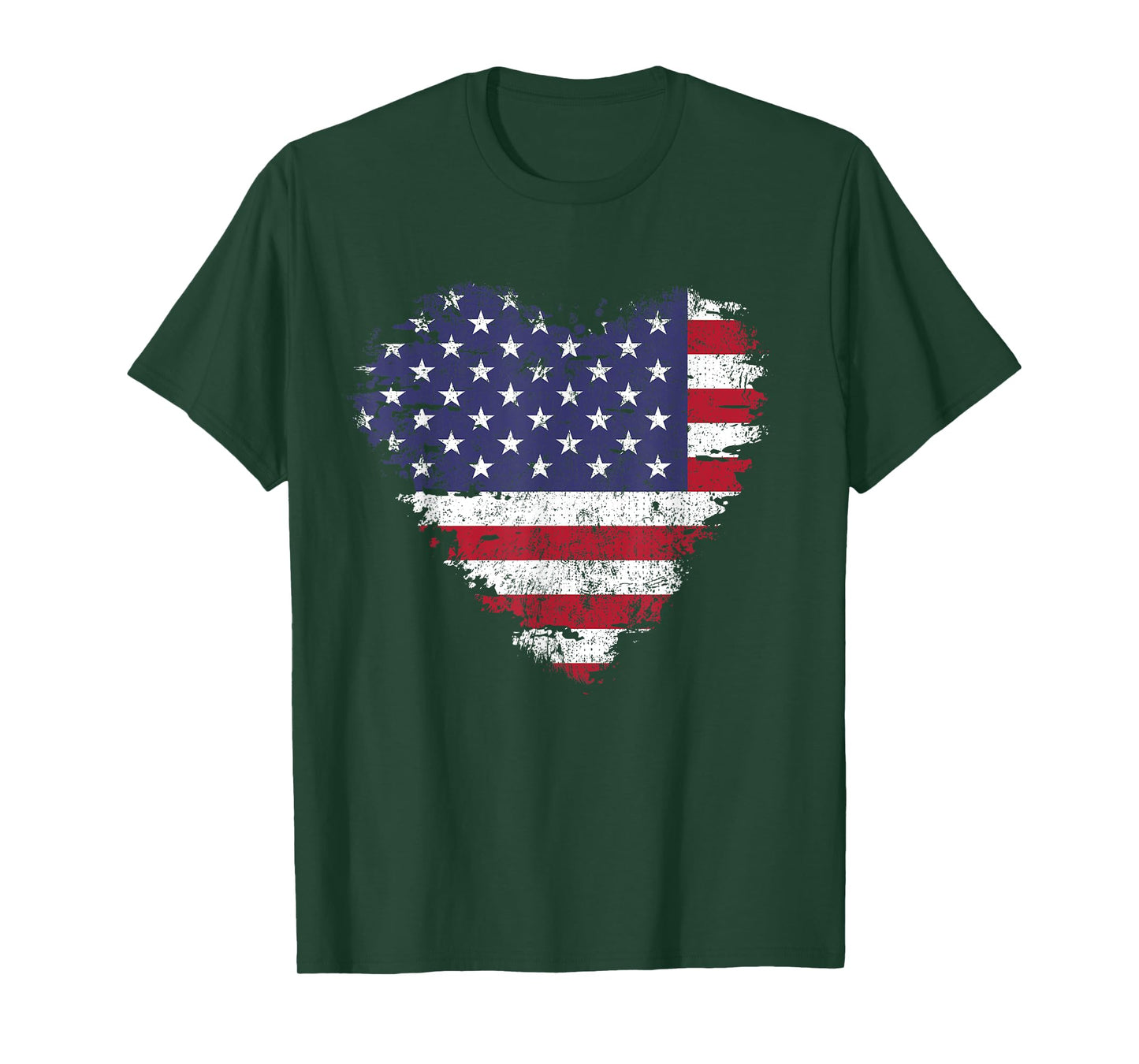 USA Patriotic American Flag Heart 4th of July T-Shirt