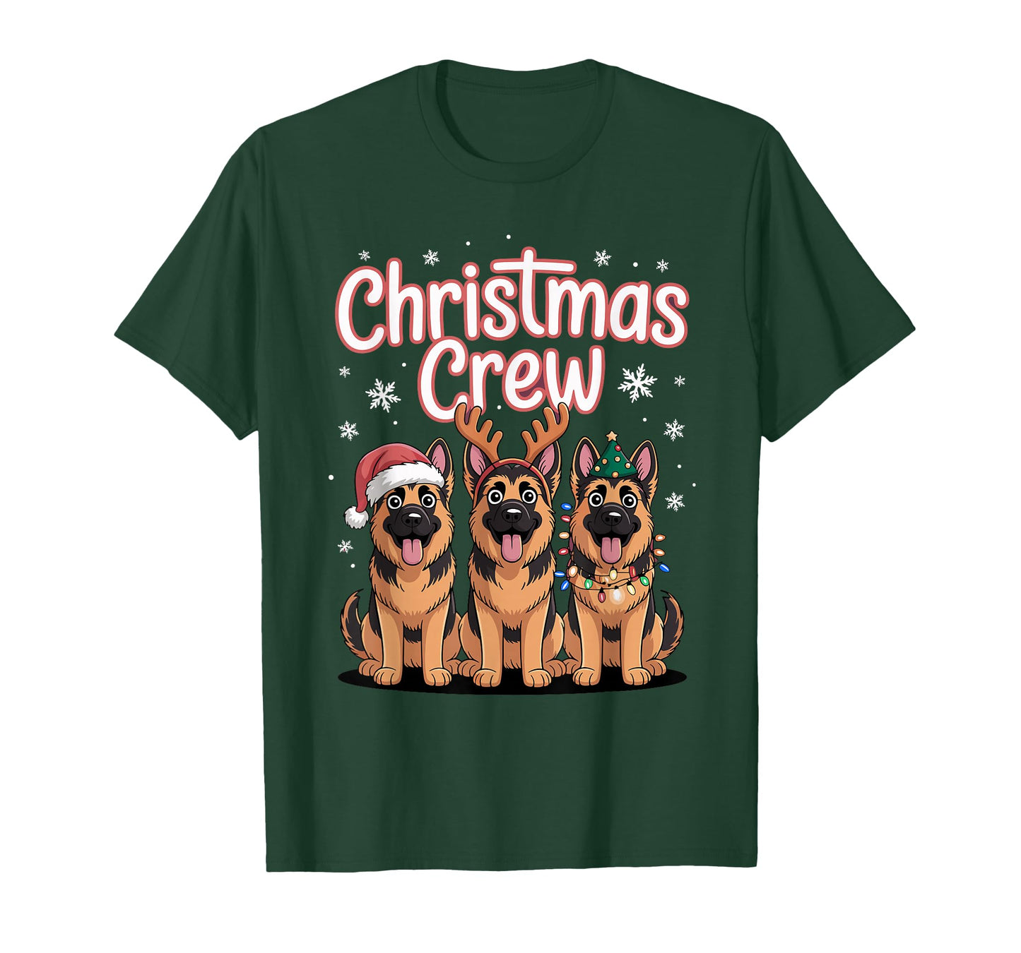 Christmas Crew Xmas GSD Dog Funny Christmas German Shepherd T-Shirt