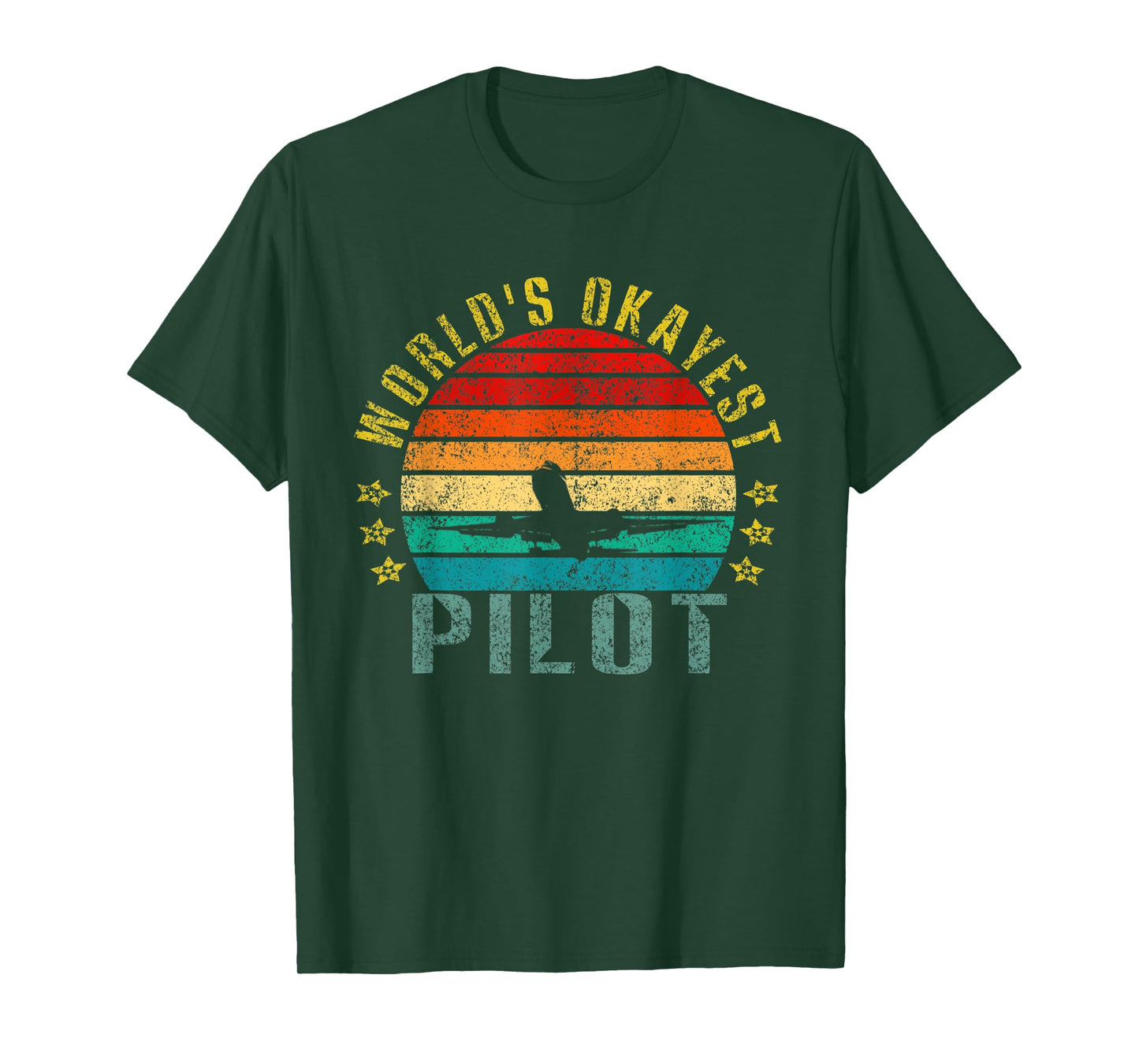 World's Okayest Pilot Funny Retro T-Shirt