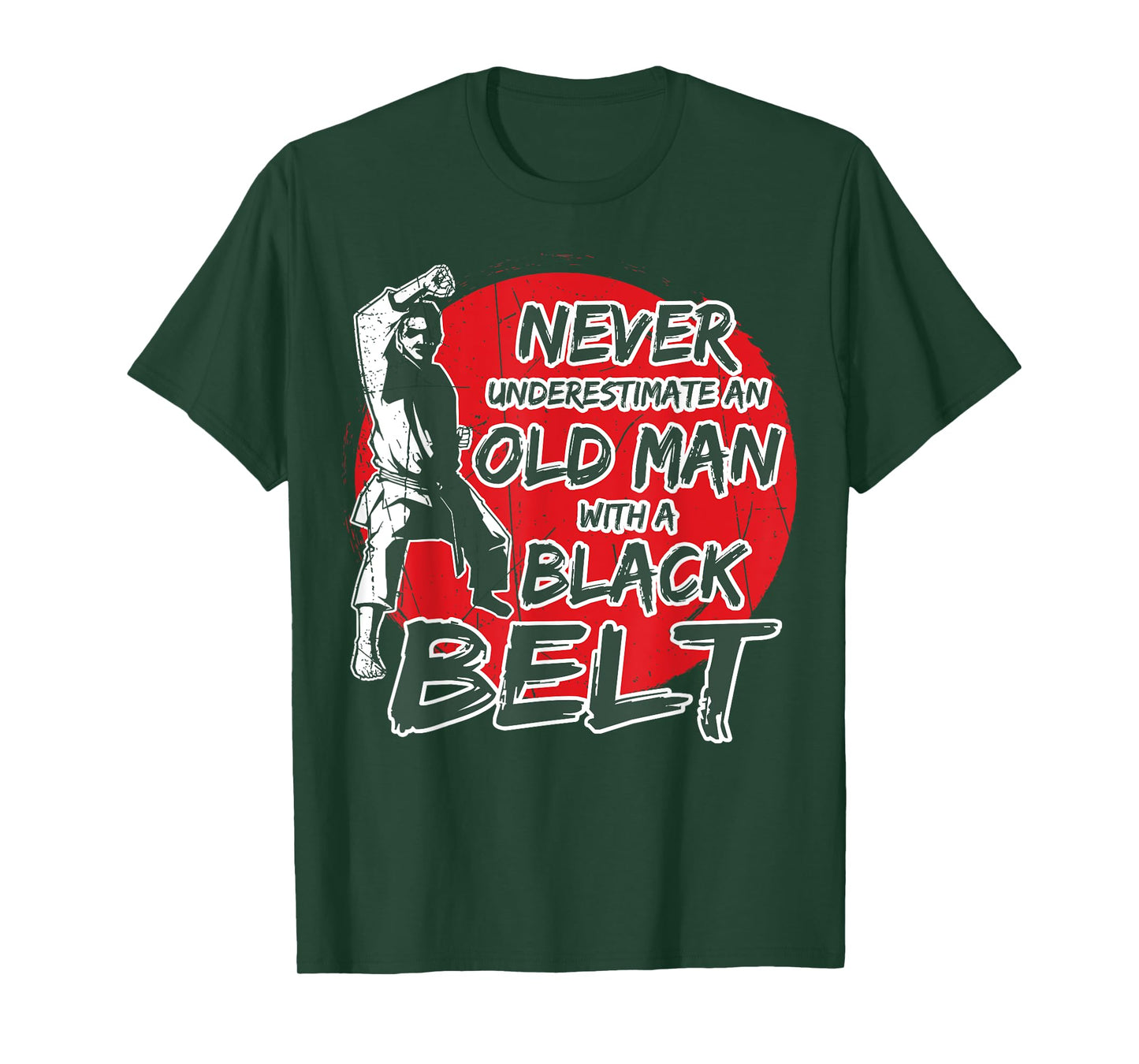 Mens Karate Old Man With a Black Belt T-Shirt