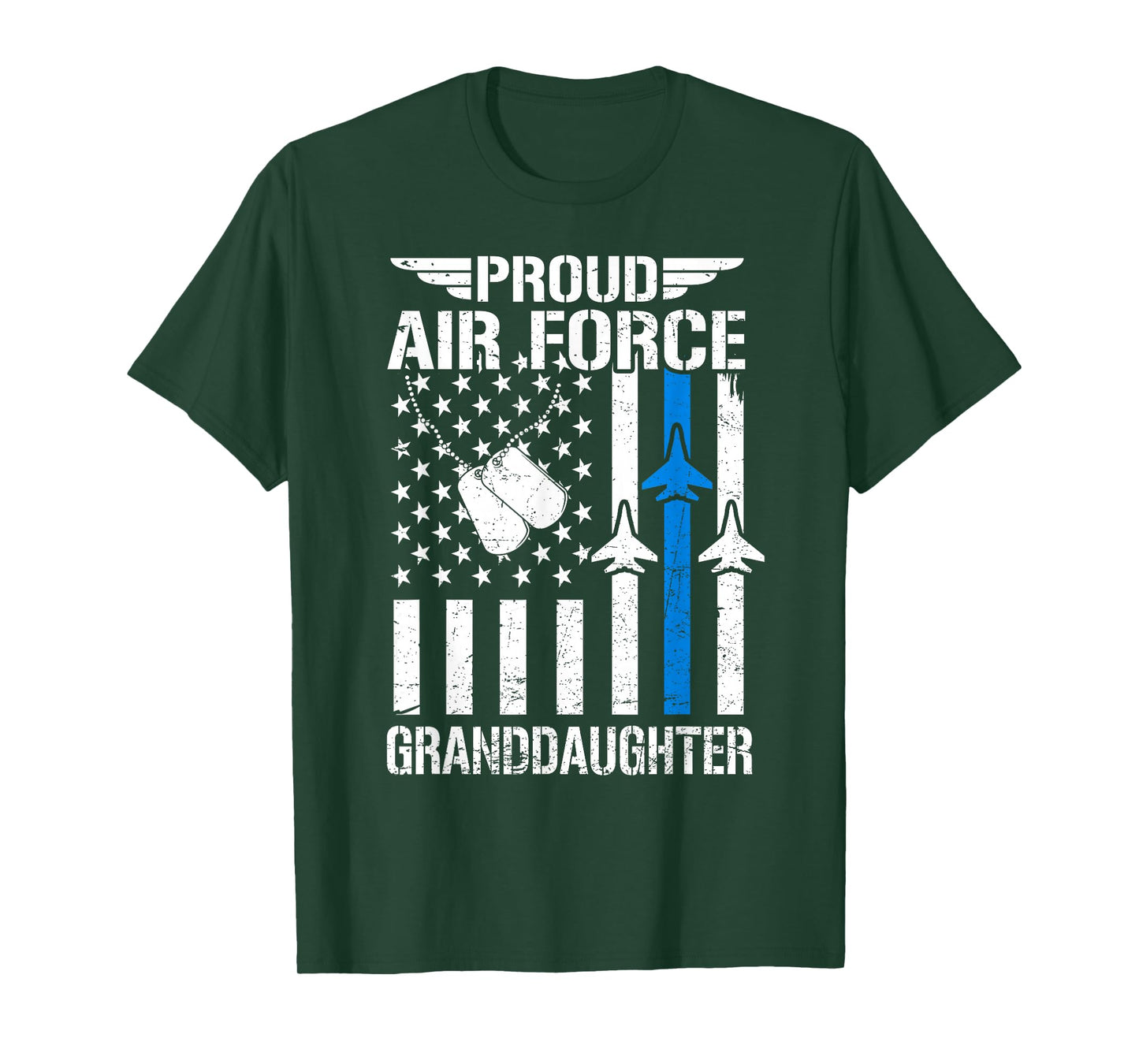 Proud US Air Force Granddaughter USAF Veteran Flag American T-Shirt