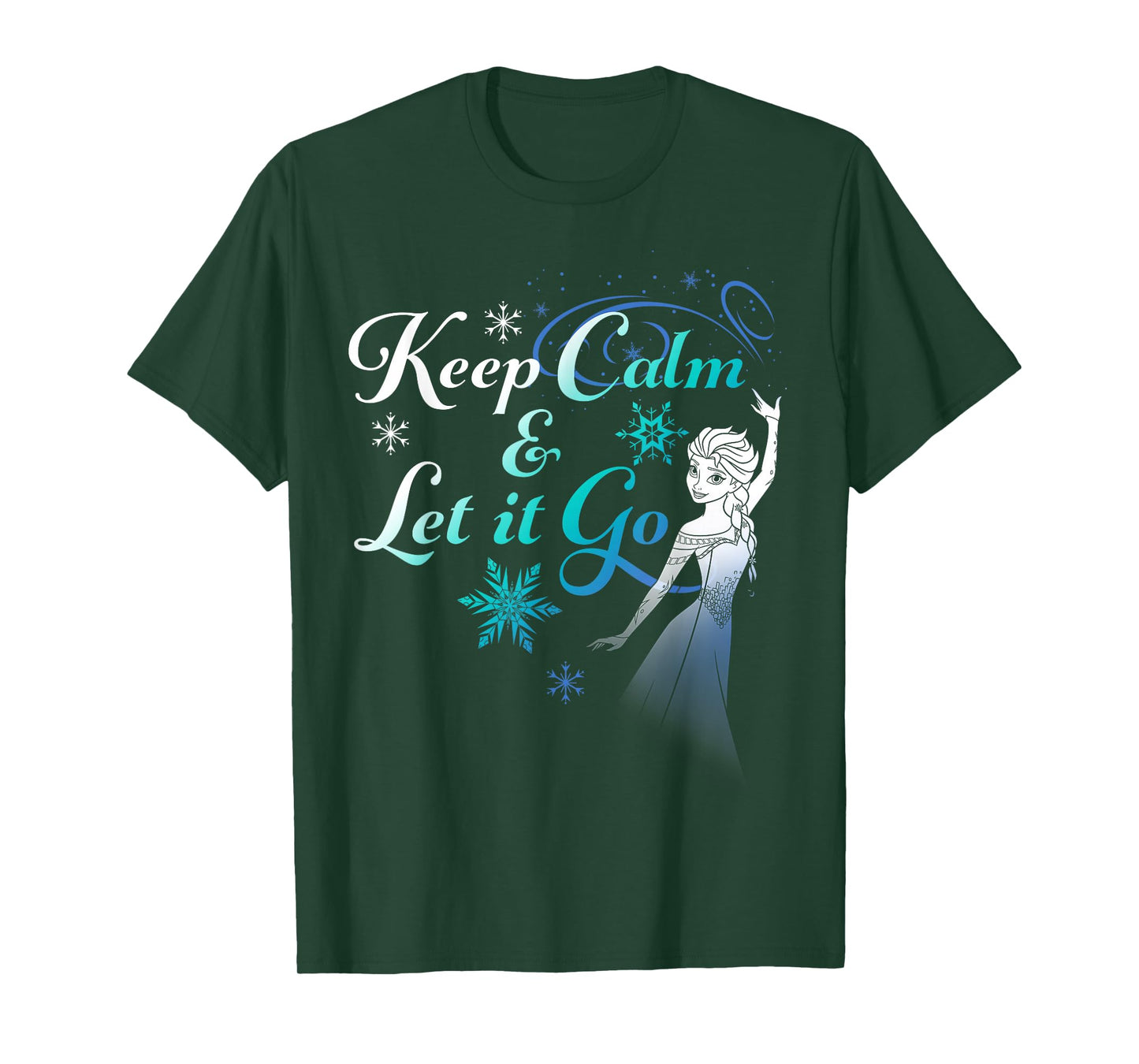 Disney Frozen Elsa Keep Calm & Let It Go Snowflake Portrait T-Shirt