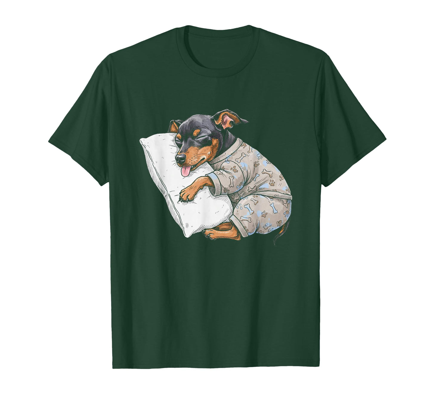 Funny Sleepy Miniature Pinscher Pajama Adults Kids Min Pin T-Shirt