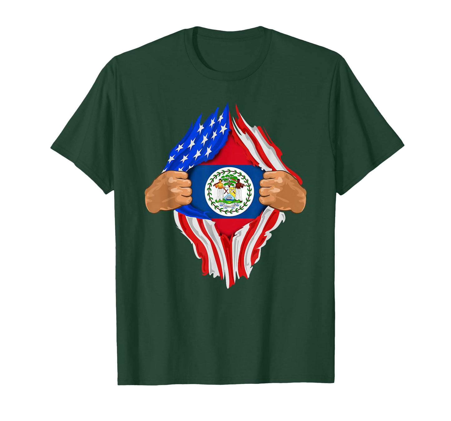 Belizean Blood Inside Me T-Shirt | Belize Flag Gift T-Shirt