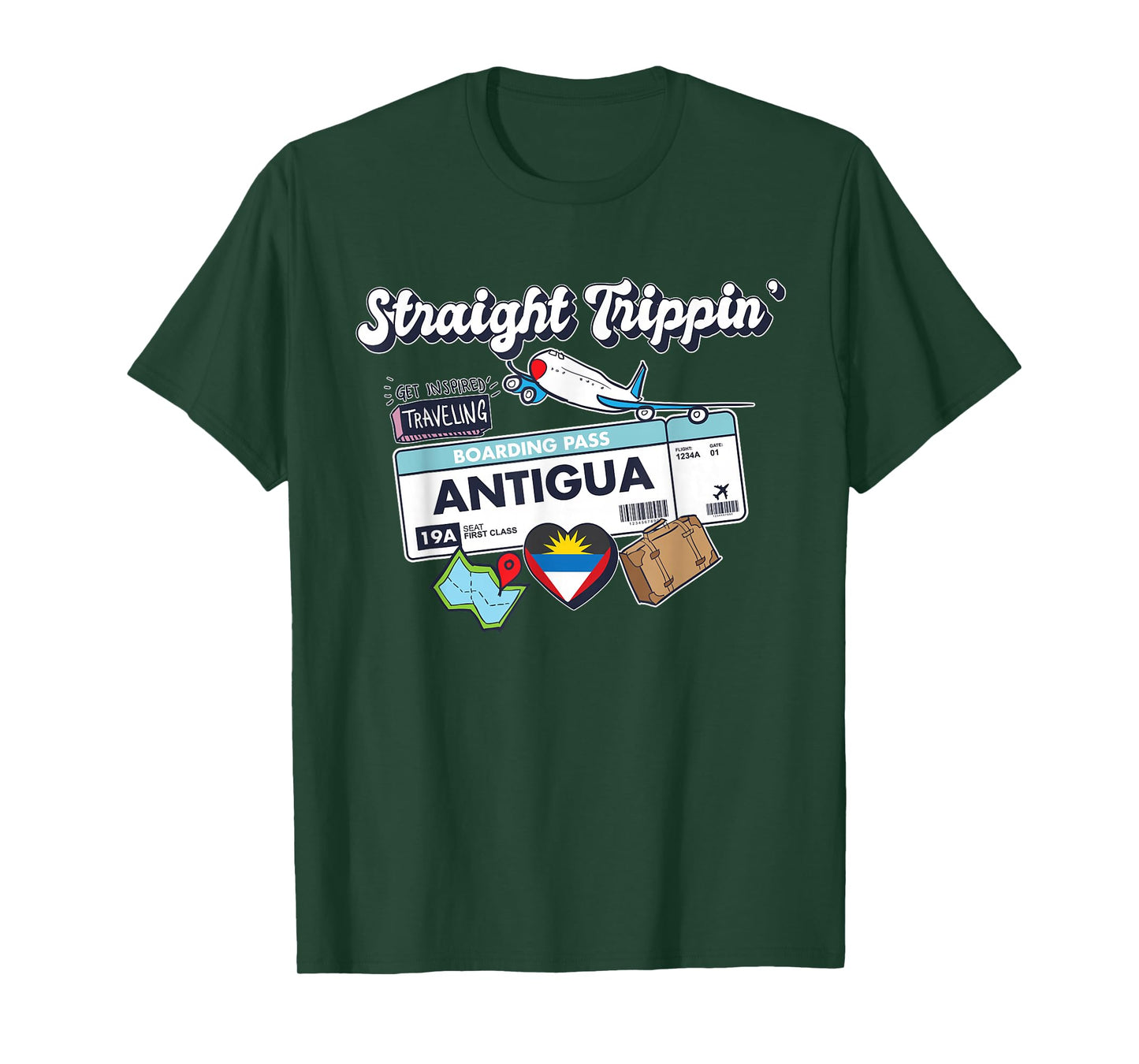 Straight Trippin' Antigua Vacation Tour Travel Trip Matching T-Shirt