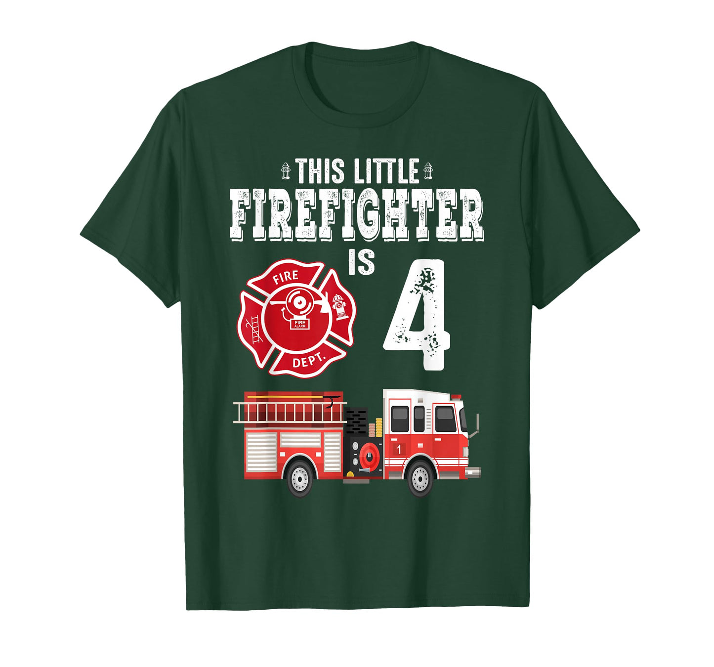 Sound The Alarm I'm 4 Funny Future Firefighter Birthday T-Shirt