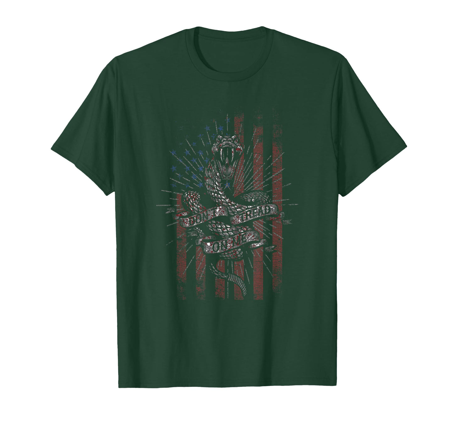 Trendy Don't Tread On Me Rattlesnake American Flag T-Shirt